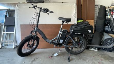 Folding Fat Tire Electric Bike with Rear Rack Bag