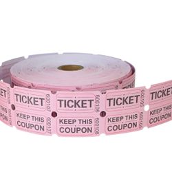 2000 Pink Raffle Tickets With Clear Box