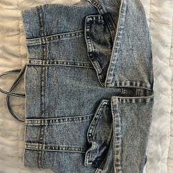 Denim Strapless Top