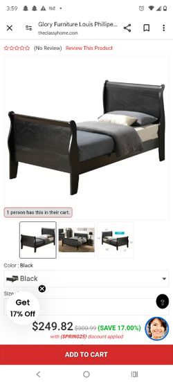 Twin Size Sligh Bed Black