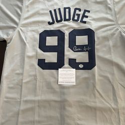 AARON JUDGE AUTOGRAPHED SIGNED JERSEY WITH COA NEW YORK YANKEES CUSTOM XL