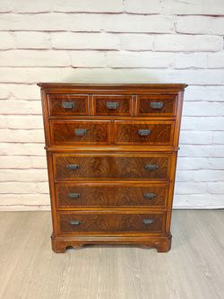 Drexel Flame Mahogany Chippendale Tallboy Dresser