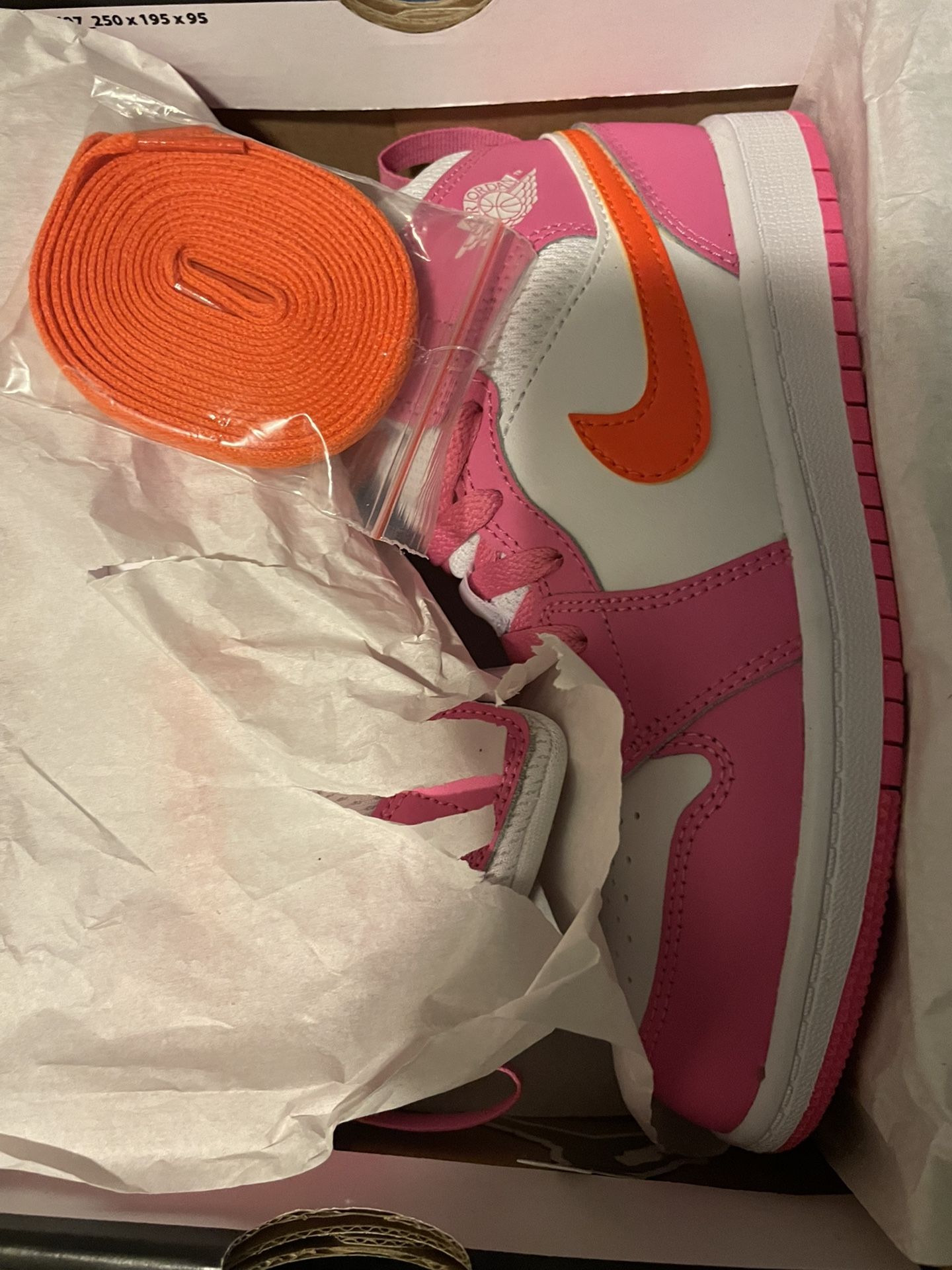 Air Jordan 1 (Mid) Pink/Wht/Orange 3Y