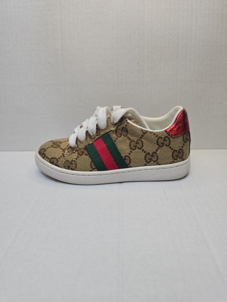 Gucci Ace GG Supeme Kids Beige Green