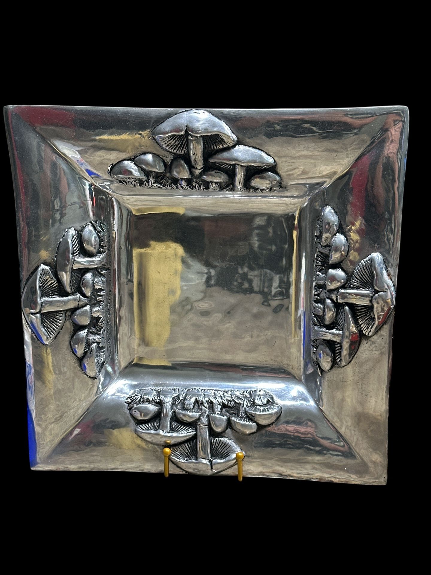 Unique Mushroom Platter Vintage From 1960S Or 70S Cast Aluminum