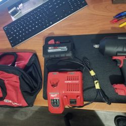 Milwaukee  M18 Fuel Impact Wrench Drill  1/2 With 8.0 Battery  Rapid charger  And Protective Boots 