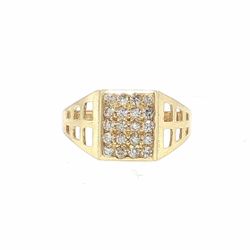 Woman’s Ladies 10k CZ Cubic Zirconia Cluster Signet Ring Size 5 GP3137809
