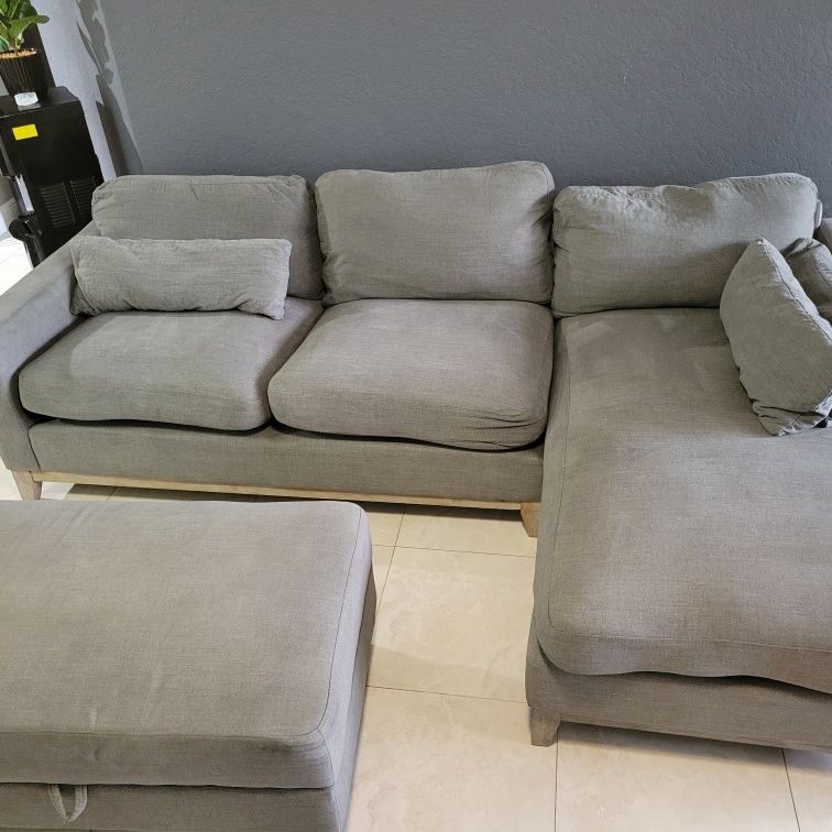Gray Sectional Couch And Armoire 