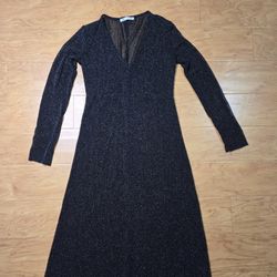 Zara long sleeve net black dress size small