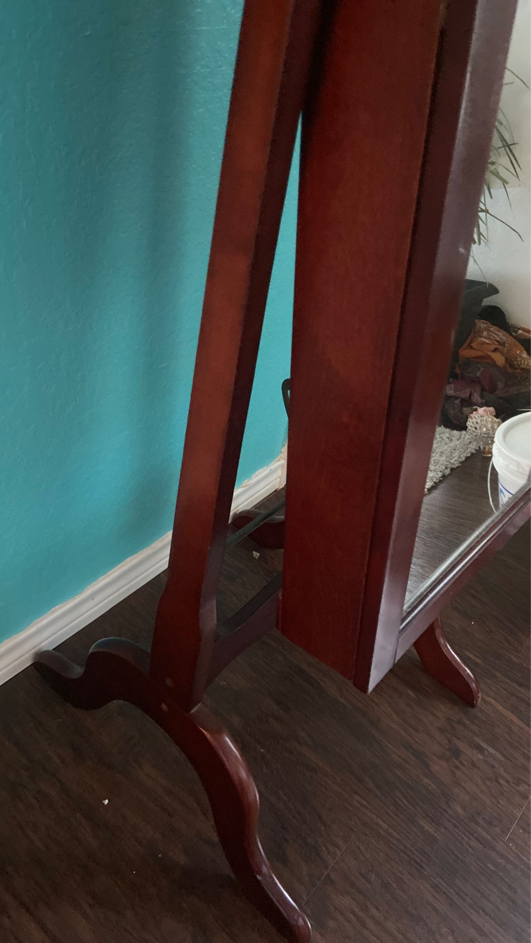 Full length mirror and Jewelry box combo cherrywood dark cherry wood
