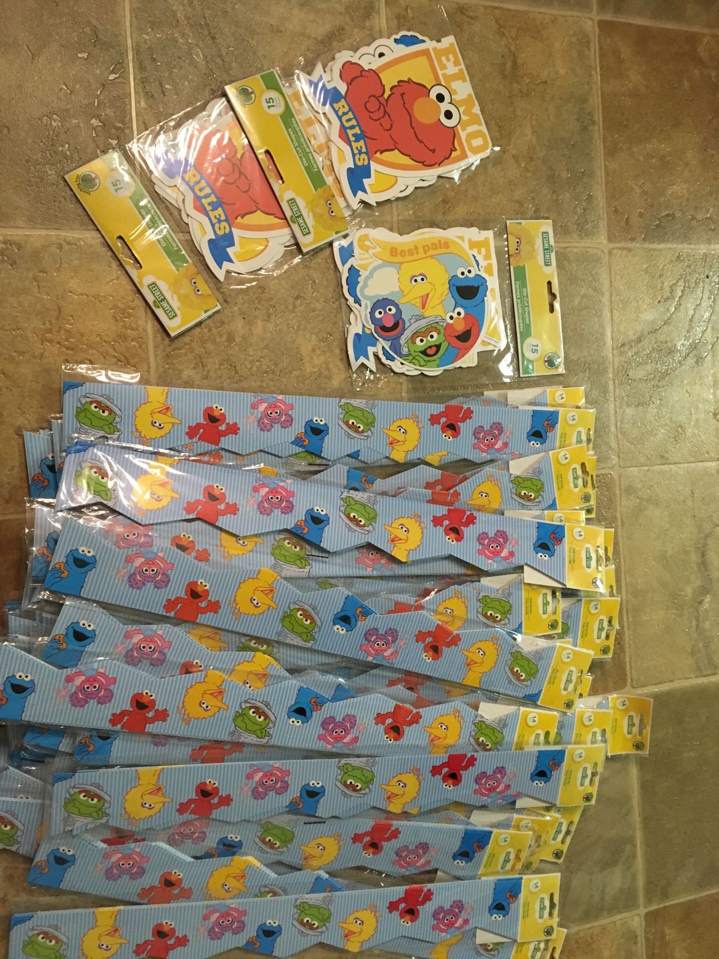 Sesame Street Bulletin Board Border and Die-Cut Shapes