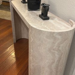 Modern Faux travertine console 