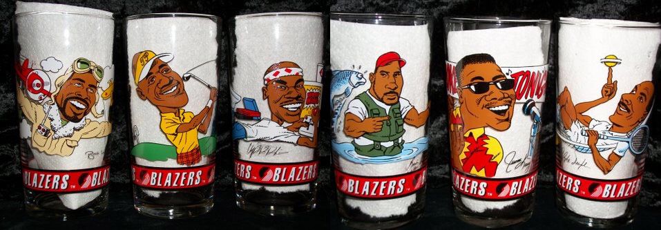 Trailblazers collectible glass set 1992-93 stored in mint condition.