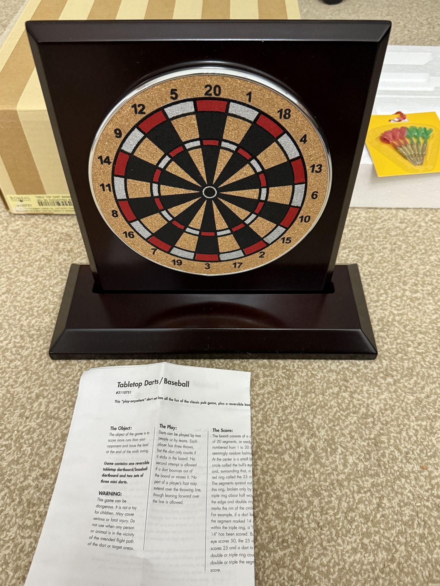 New Bombay Table Darts Baseball Game Gift Men Adults