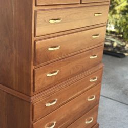 Henkel Harris Solid Cherry 8 Drawer Highboy Dresser 