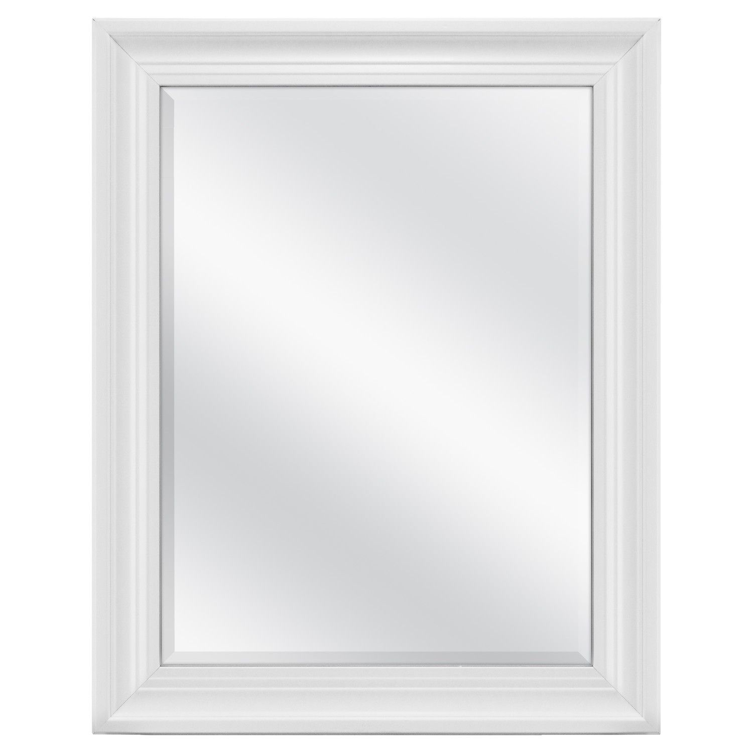 Mainstays Beveled Wall Mirror, 23" x 29", white 31b