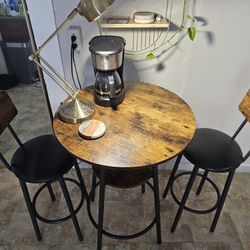Table with Stools For Coffee Bar Or Office 