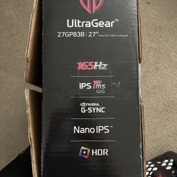 LG Ultra Gear 2k 165Hz HDR,IPS 1MS 
