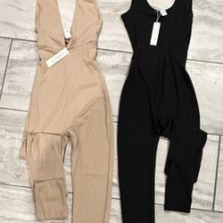 Romper -jumpsuit/$8 Each New Large Strechy Ribbed Material 