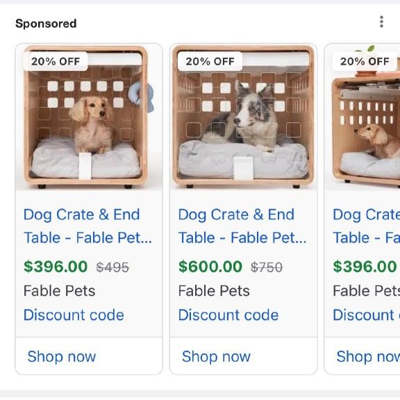Solid wood pet crate / end table - $175