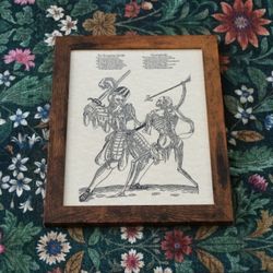 Death vs Landsknecht Renaissance Art Parchment Print 8.5"x11"