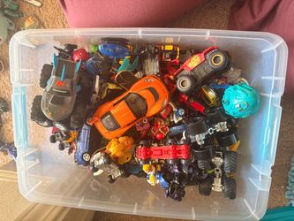 Large Lot of Mixed Toy Vehicles and Figures