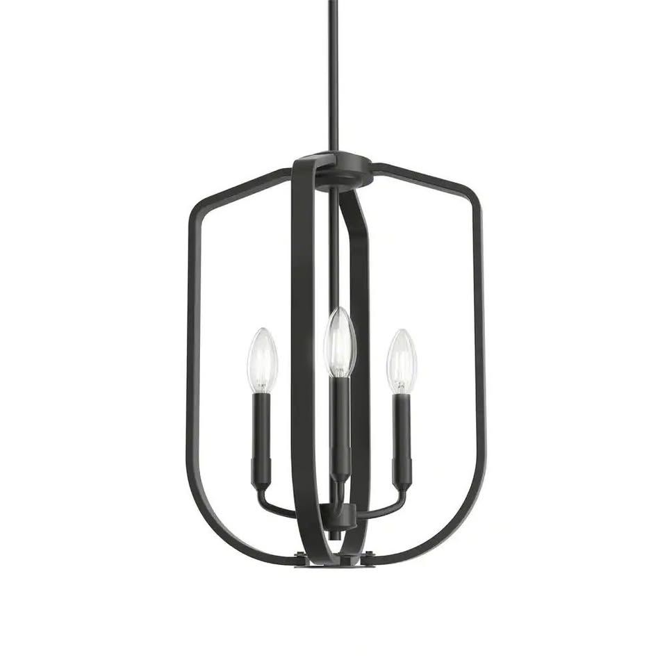Kichler Ettore 14 in. 3-Light Black Candlestick Contemporary Kitchen Pendant Hanging Light