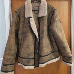 Men's Guess Faux Suede Leather Sherpa XL Aviator 