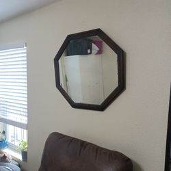 Octagon Wall Mirror Large Antique