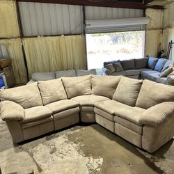 light beige microfiber sectional