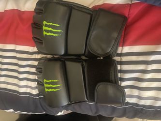 Black and green MMA monster gloves