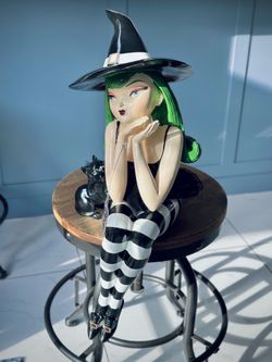Bella Lux December Diamonds Green Hair Witch Shelf Sitter