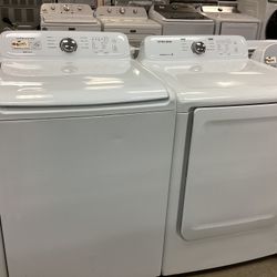 Samsung Top Load Washer And Electric Dryer Set With Self Clean 