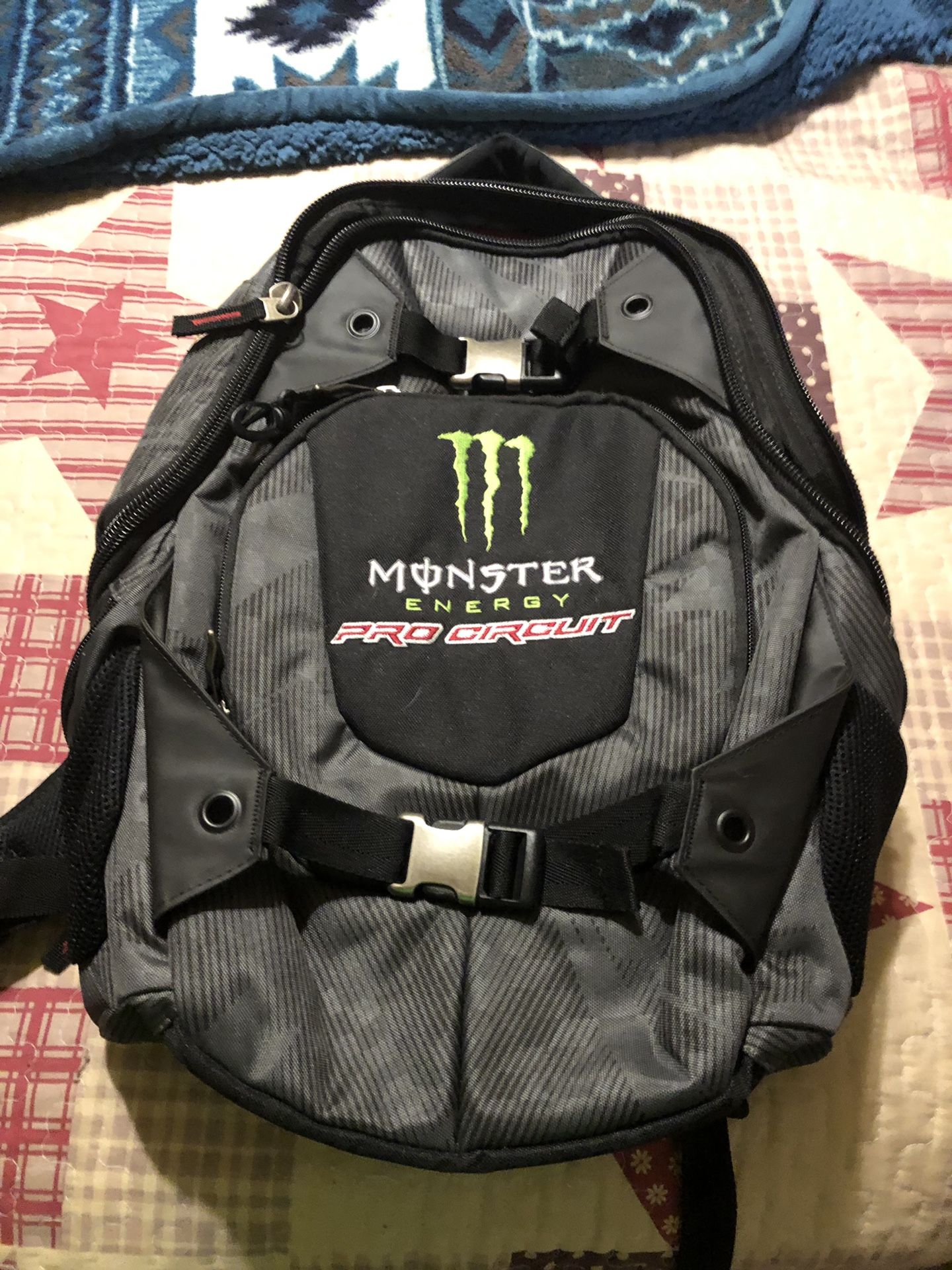 Brand new monster backpack 25 cash paid 110 really nice for a motorcycle just got padding on the back in case you were to fall