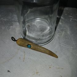 Antler Tip Turquoise Or Style Pendant 