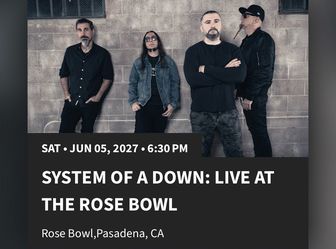 System of a Down Rose Bowl Concert Ticket
