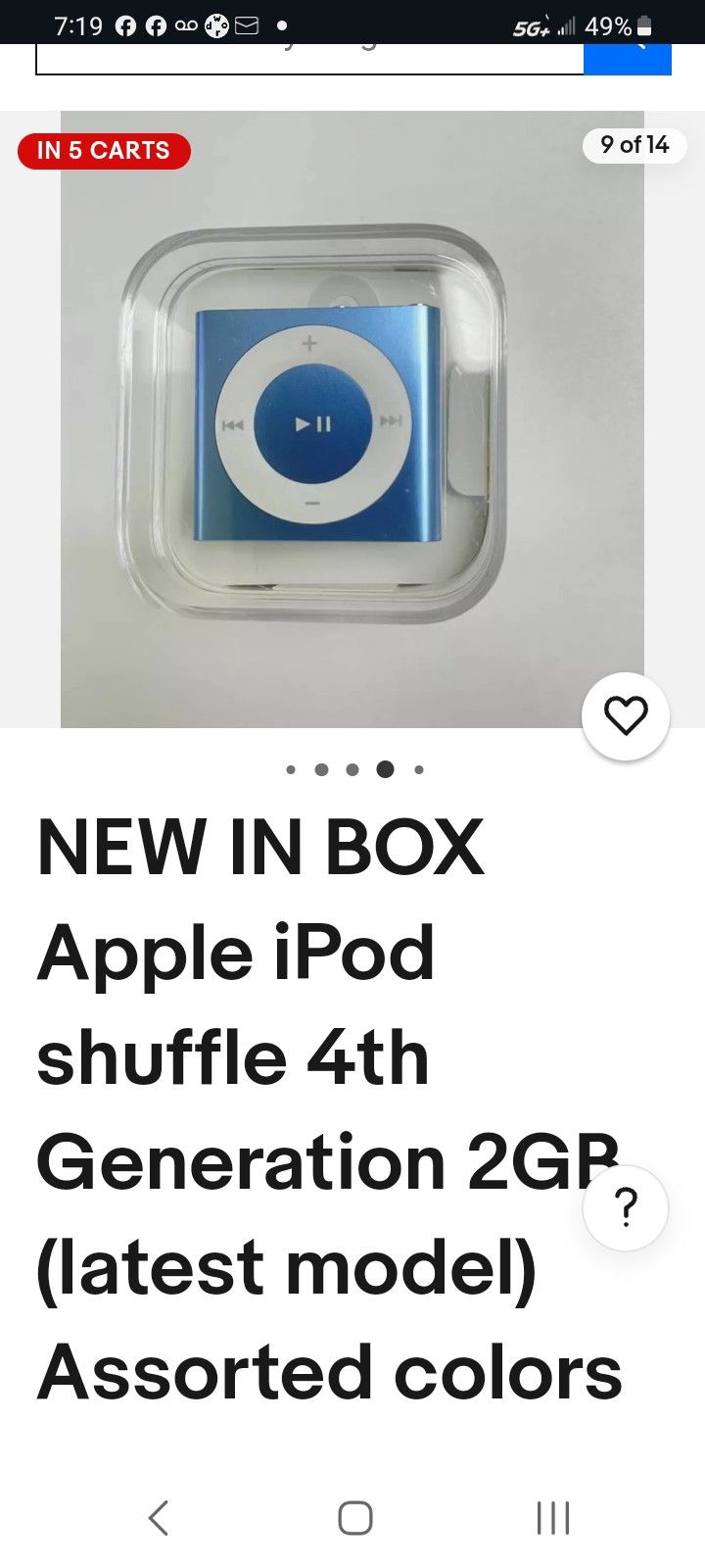 IPOD Shuffle 4th Gen 2gb