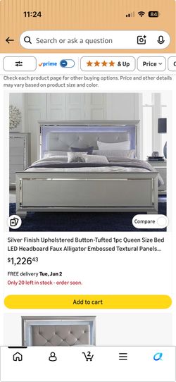 Silver bling bed frame