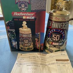 1998 Budweiser NASCAR 50th Anniversary Stein 
