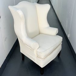 Modern off White Cream Chippendale Wingback Armchair Accent Chair