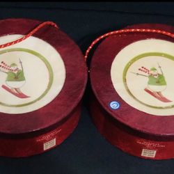 NEW Debbie Mumm For JO-ANN Fabrics Snow Family 7” Dessert Plates Two Sets