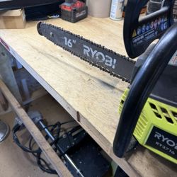 Ryobi RY3716 16-inch 37cc 2-cycle gas chainsaw.