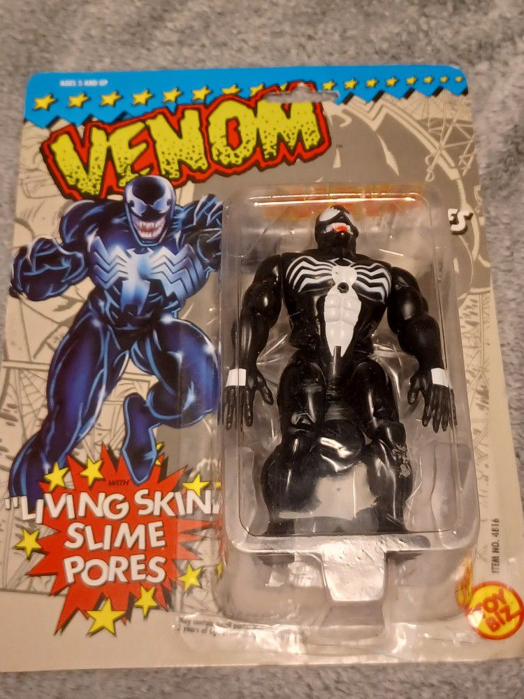 Toy Biz 1991 Marvel Superheroes Venom With Living Slime Skin Pores Figure New