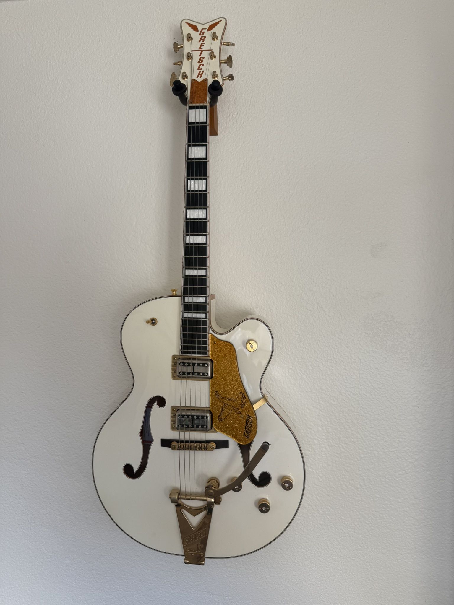 Gretsch G6136T-MGC Michael Guy Chislett Signature Falcon with Bigsby Electric Guitar - Vintage White with Ebony Fingerboard