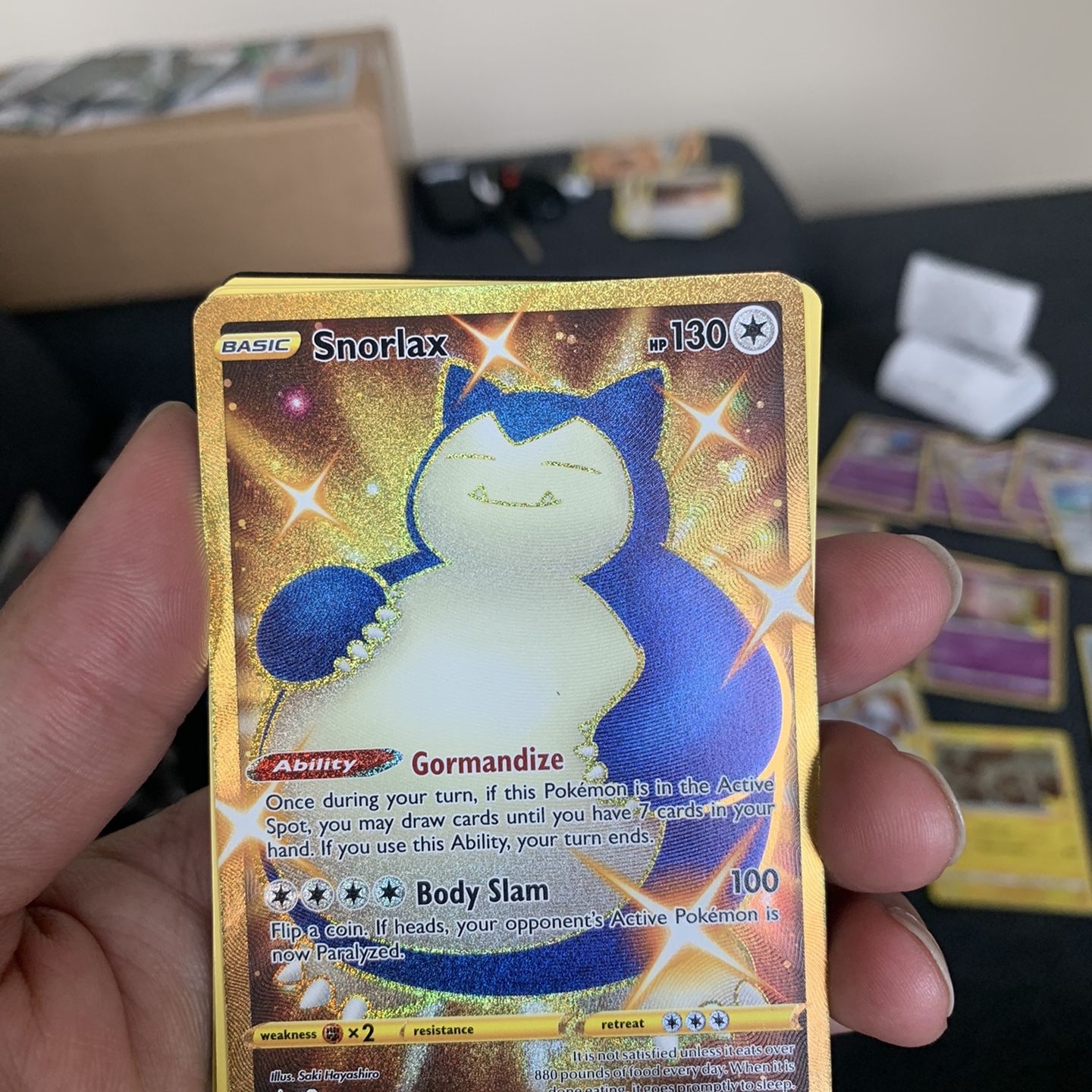 pokemon snorlax gold card Ronflex (Snorlax) 224/198 Shiny Gold - my-booster X Écarlate et Violet 6  Règne de Glace main image 1