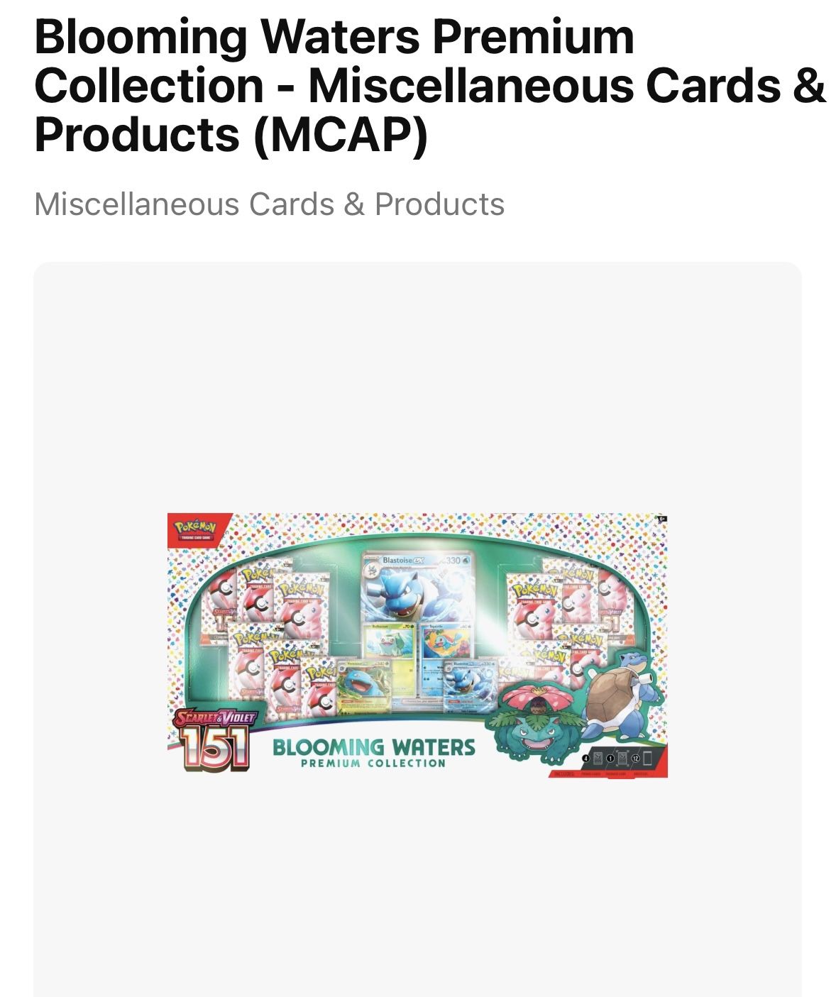 Pokemon 151 Blooming Waters