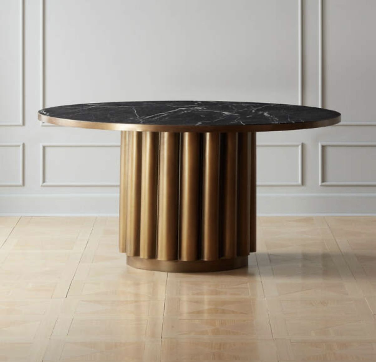 CB2 Black Marble Dining Table