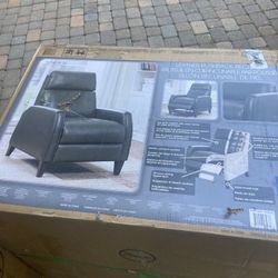 Leather Dark Gray Recliner Chair 