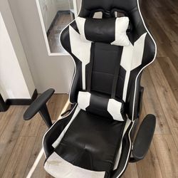 Gaming Chair, High Back Computer Chair Leather Desk Chair Ergonomic Adjustable Swivel Chair w/Headre