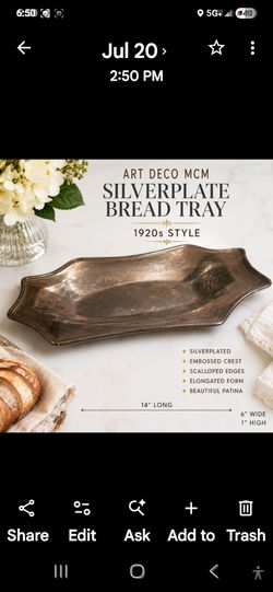 Hollywood Regency Silver Tray